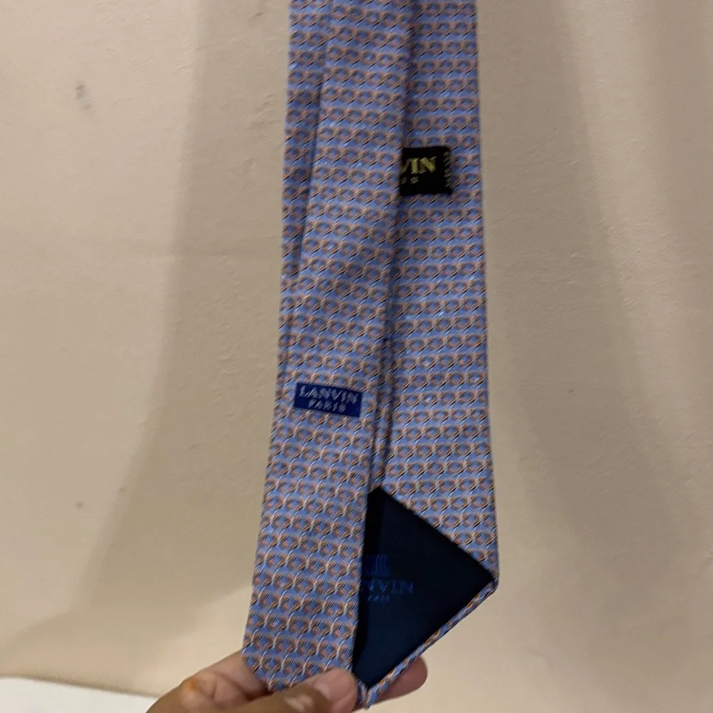 lanvin Paris Blue Geometric Men's Tie